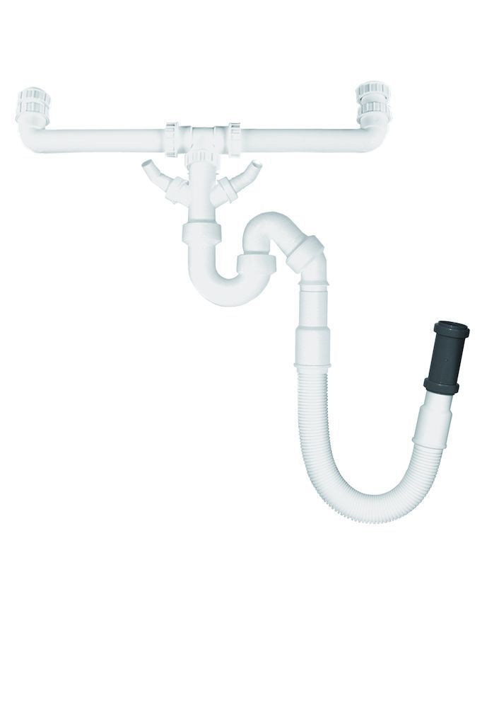 Siphon Duplo-Flex - Space Saving White
