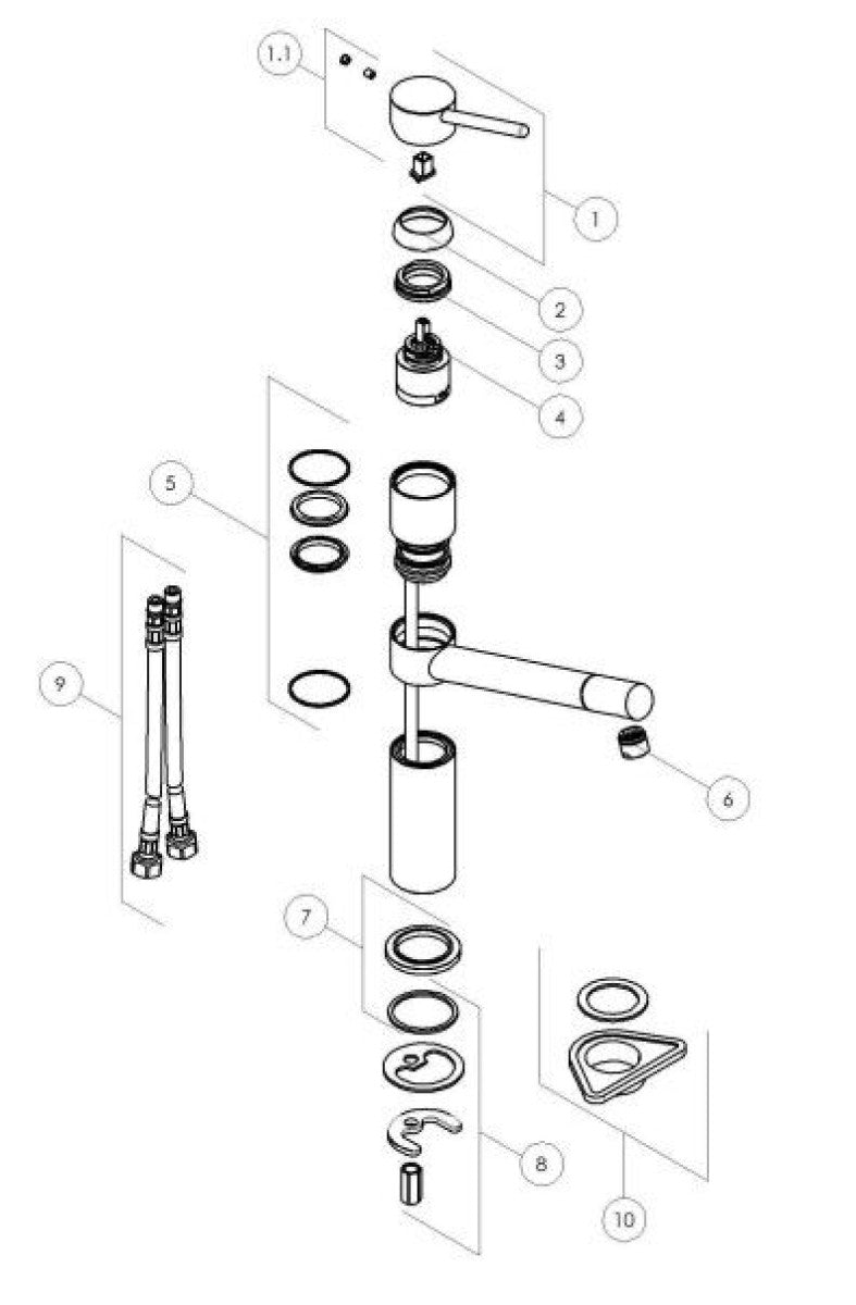 Alpha Snow 7713 Kraan Mat Zwart