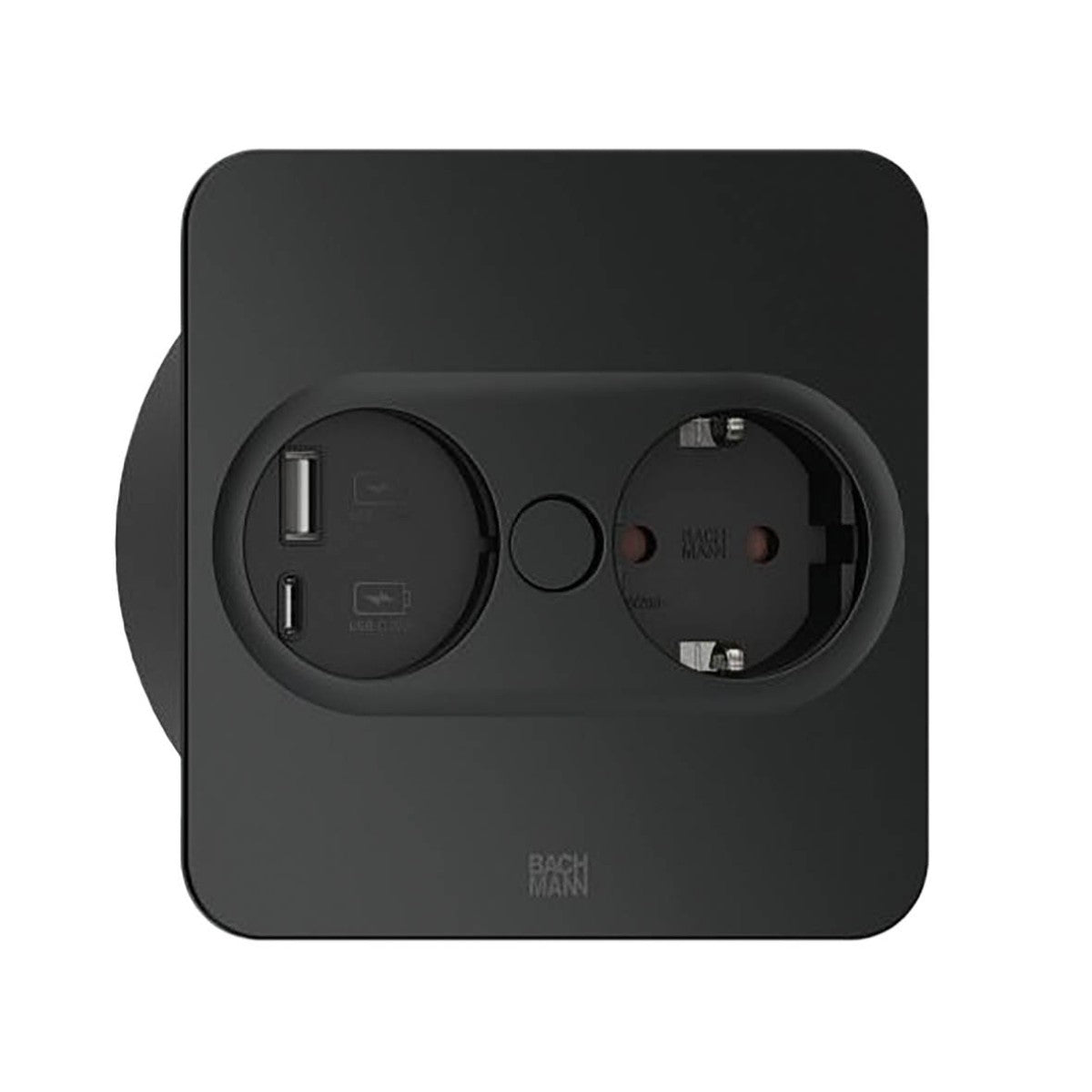 Bachmann TWIST 2 Square - con USB A/C Negro mate