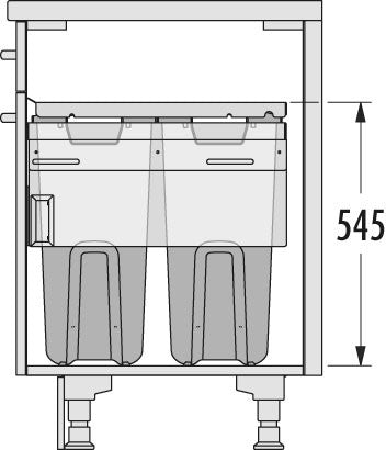 Hailo Wäschetransporter 450 - Ausziehbares Doppelkastensystem Dunkelgrau/Weiß