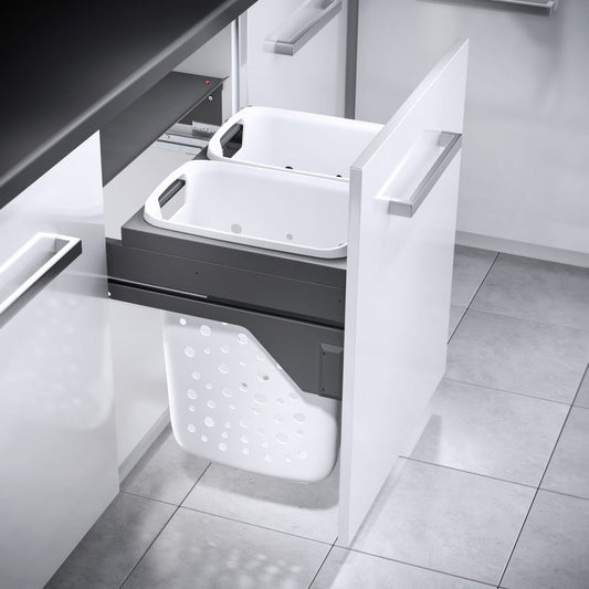 Hailo Wasverzamelaar S 600 - Schuifsysteem met twee bakken Donkergrijs/Wit