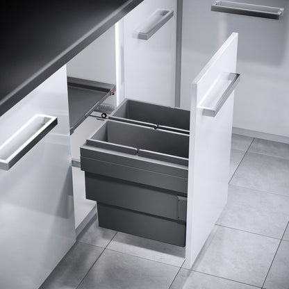 Hailo AS Cargo Synchro 450 - Papelera Extraíble Doble 36L Gris Oscuro
