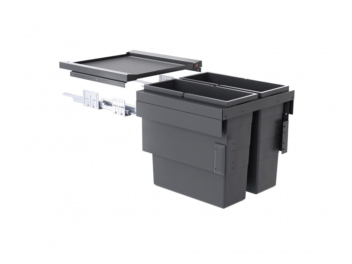 Hailo AS Cargo Synchro 450 - Papelera Extraíble Doble 36L Gris Oscuro