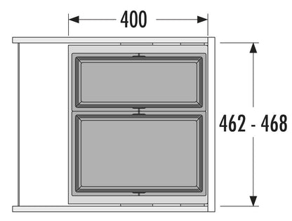 Hailo AS Cargo Synchro 500 - Sistema de doble contenedor de residuos deslizante Gris