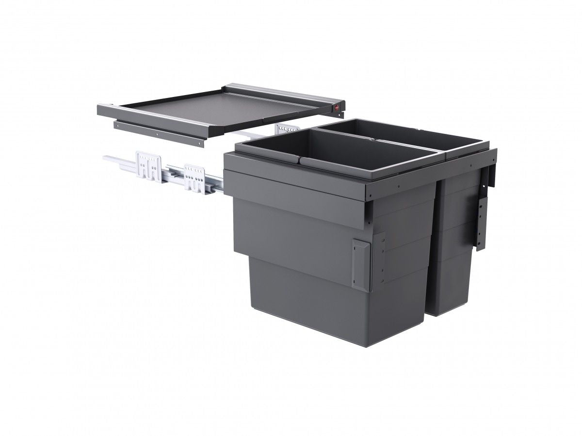 Hailo AS Cargo Synchro 500 - Sistema de doble contenedor de residuos deslizante Gris