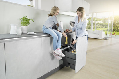 Hailo AS Cargo Synchro 450 - Papelera Extraíble Doble 36L Gris Oscuro