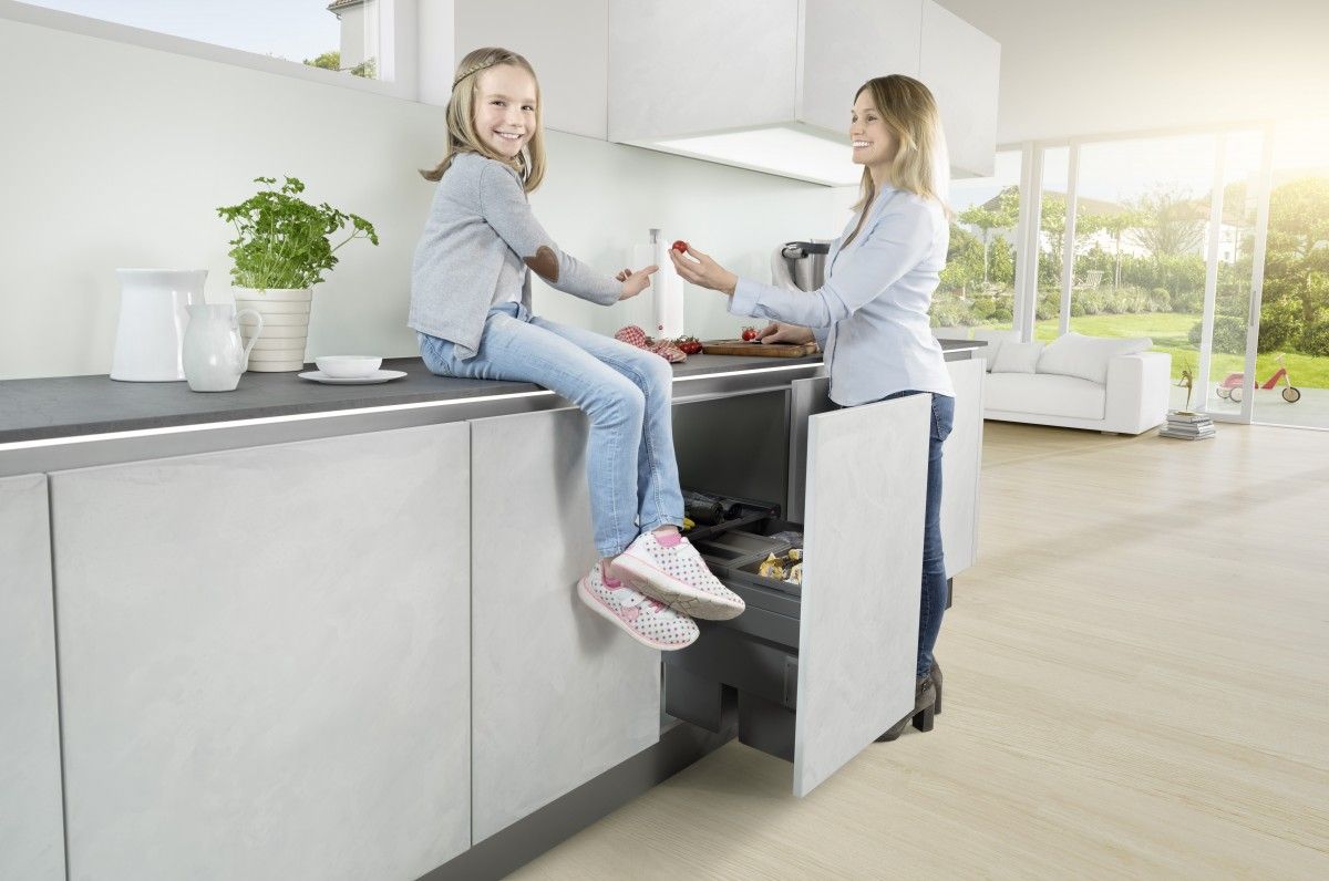Hailo AS Cargo Synchro 500 - Sistema de doble contenedor de residuos deslizante Gris