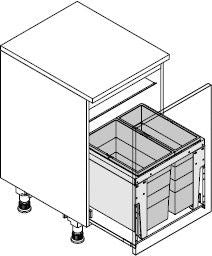 Hailo AS Triple XL 500 - 46L Cajón doble gris oscuro