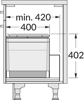 Hailo AS Triple XL 500 - 46L Cajón doble gris oscuro