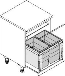 Hailo AS Triple XL 600 - 56L Sistema de Doble Contenedor de Residuos Gris Oscuro