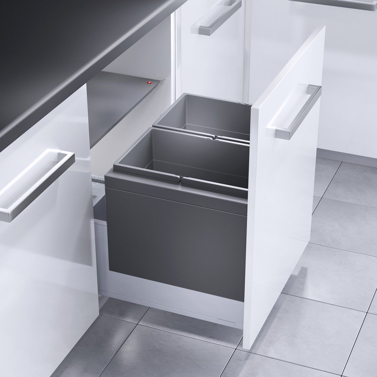 Hailo AS Triple XL 600 - 56L Sistema de Doble Contenedor de Residuos Gris Oscuro
