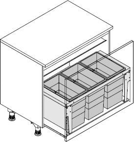 Hailo AS Triple XL 900 - Papelera Triple 84L Gris Oscuro