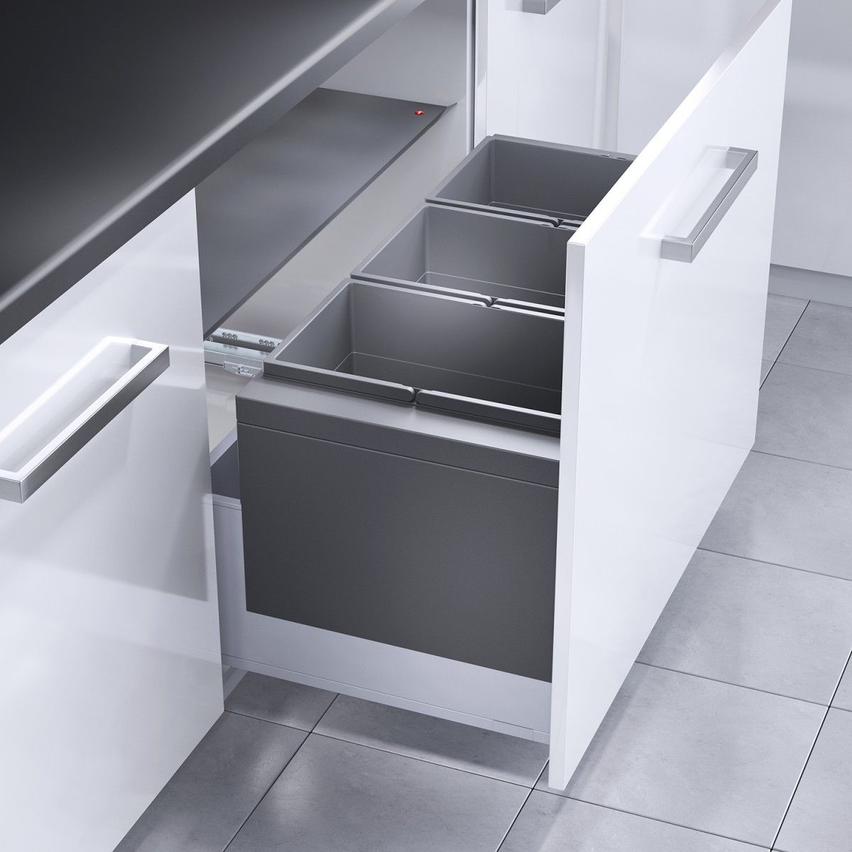 Hailo AS Triple XL 900 - Papelera Triple 84L Gris Oscuro
