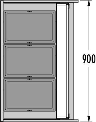 Hailo AS Triple XL 900 - Papelera Triple 84L Gris Oscuro