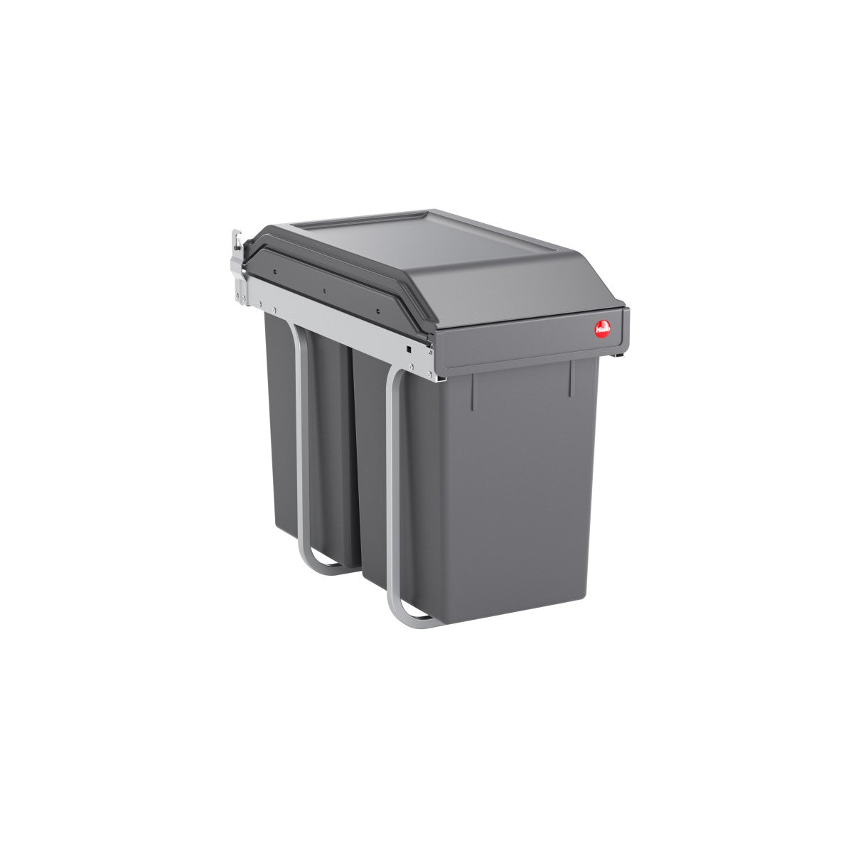 Hailo AS Tandem 15/15 - Doppelabfallbehälter Swing-Out Abfallsystem Grau/Silber