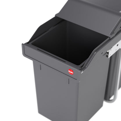 Hailo AS Tandem 15/15 - Doppelabfallbehälter Swing-Out Abfallsystem Grau/Silber