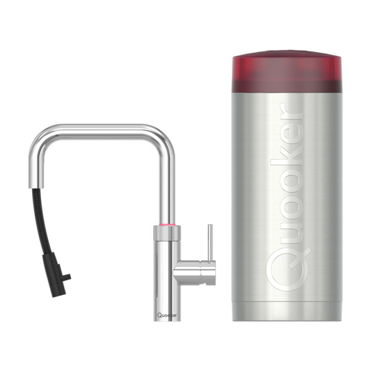 Quooker Flex Square COMBI - Chrom mit ausziehbarem Schlauch