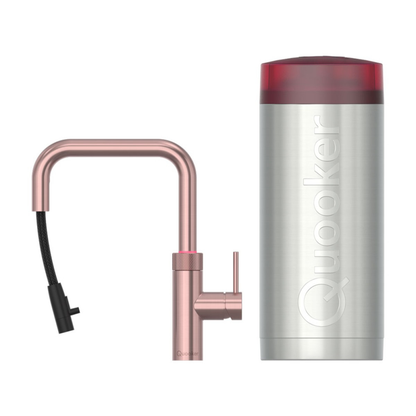Quooker - Flex Square COMBI+ in Rosé Copper with Pull-Out Hose