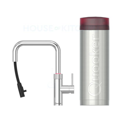 Quooker Flex Square PRO3 in Chrome with Pull-Out Hose