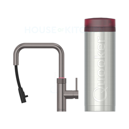 Quooker Flex Square PRO3 in Gun Metal with Pull-Out Hose