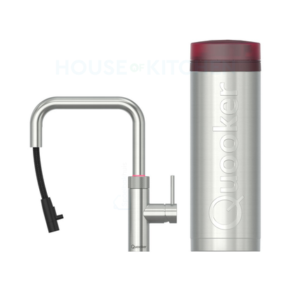 Quooker Flex Square PRO3 in Stainless Steel with Pull-Out Hose