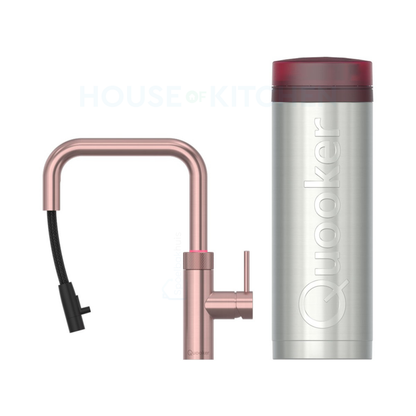 Quooker Flex Square PRO3 in Rose Copper with Pull-Out Hose