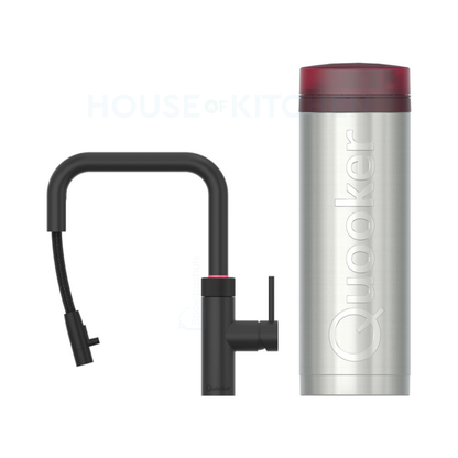 Quooker Flex Square PRO3 in Black with Pull-Out Hose