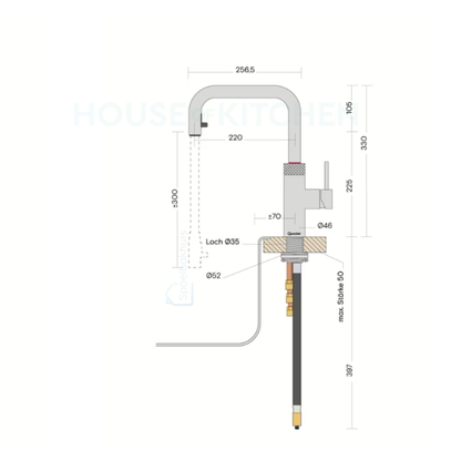 Quooker Flex Square Rose Copper loose tap 2