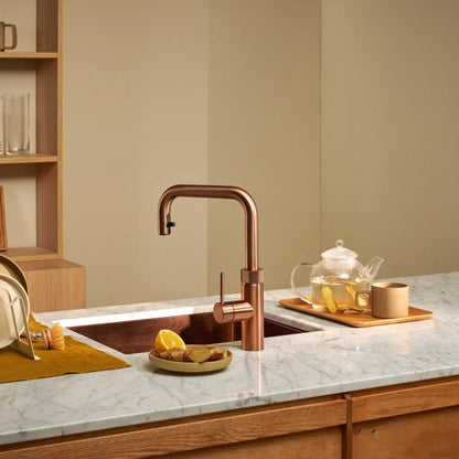 Quooker Tap - Flex PRO3 Square Rosé Copper Boiling Water Tap with Extendable Hose 1