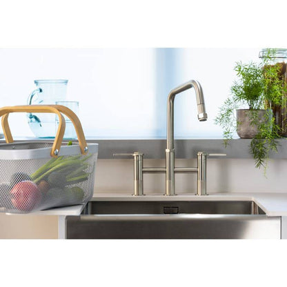 Abode Hex Bridge Tweegreeps Kraan Roestvaststaal-look