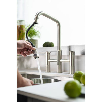 Abode Hex Bridge Tweegreeps Kraan Roestvaststaal-look