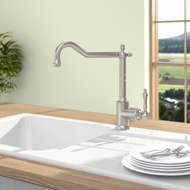 Villeroy & Boch Avia 2.0 ruostumattomasta teräksestä valmistettu nostalginen keittiöhana