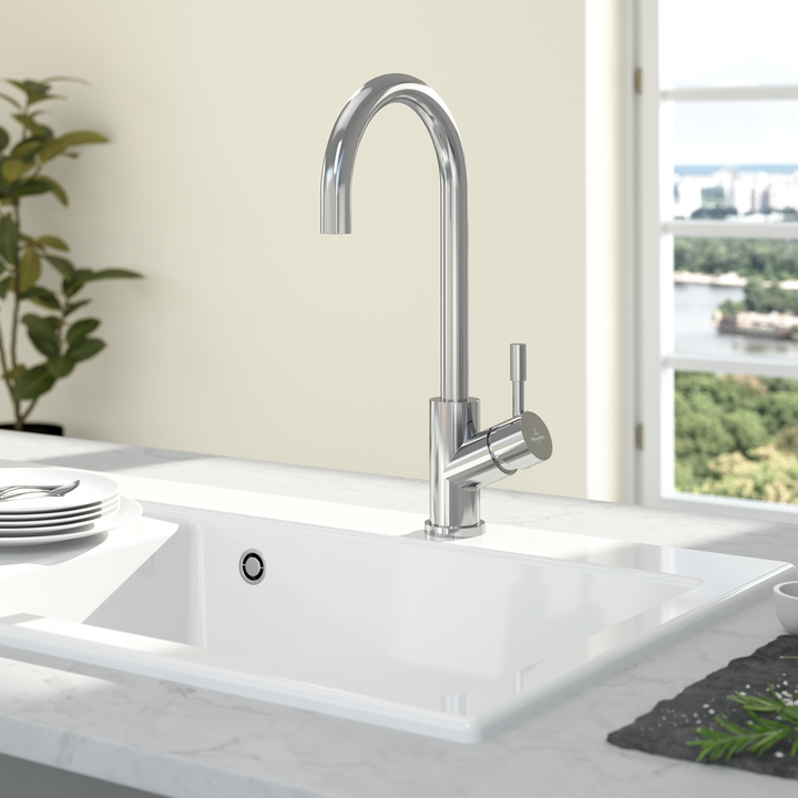 Grifo de cocina Villeroy & Boch Umbrella Acero inoxidable pulido