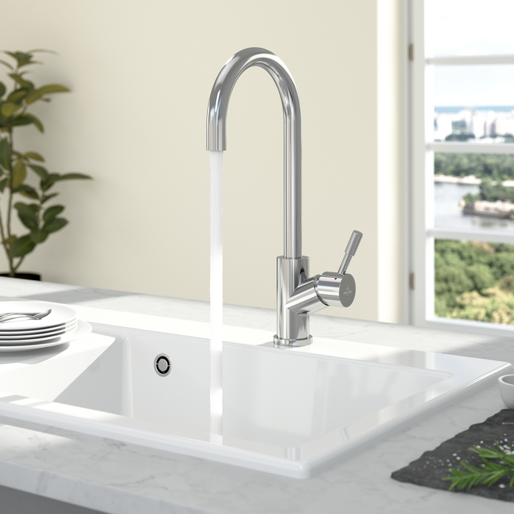 Grifo de cocina Villeroy & Boch Umbrella Acero inoxidable pulido