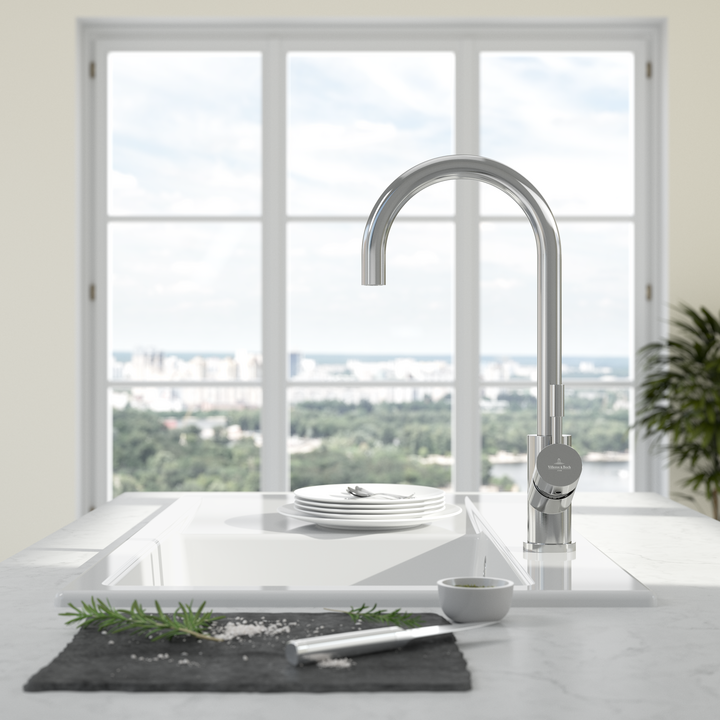 Grifo de cocina Villeroy & Boch Umbrella Acero inoxidable pulido