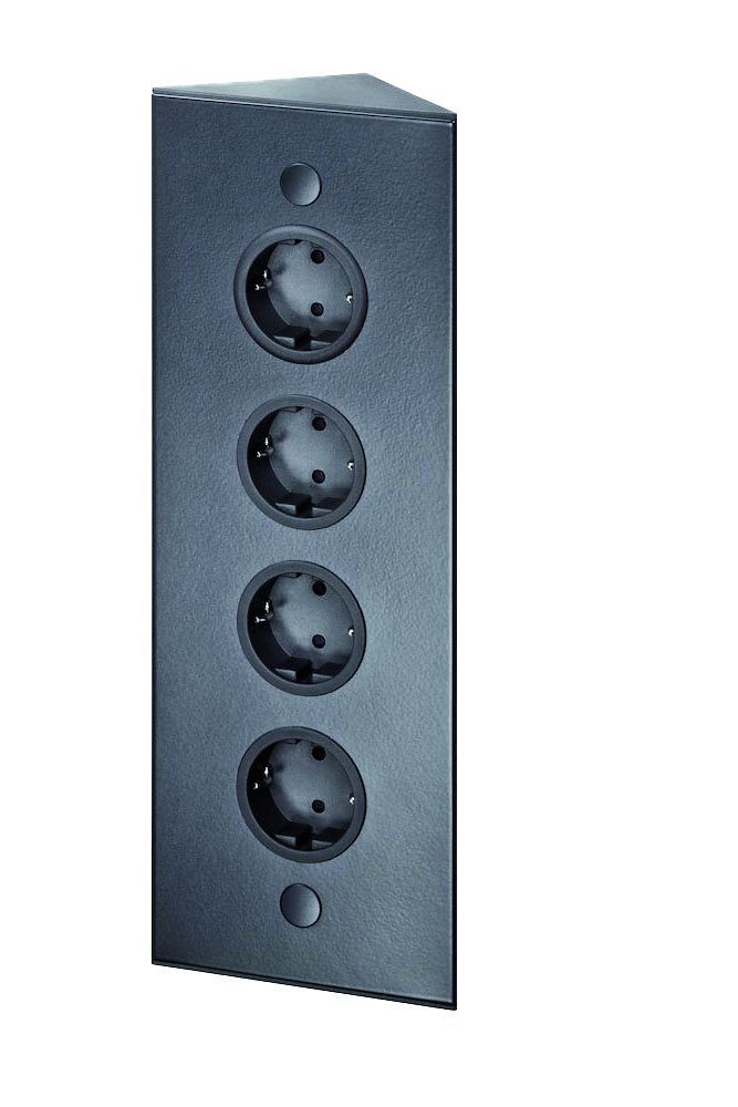Energie hoekkolom 4ST 320 stopcontact Zwart