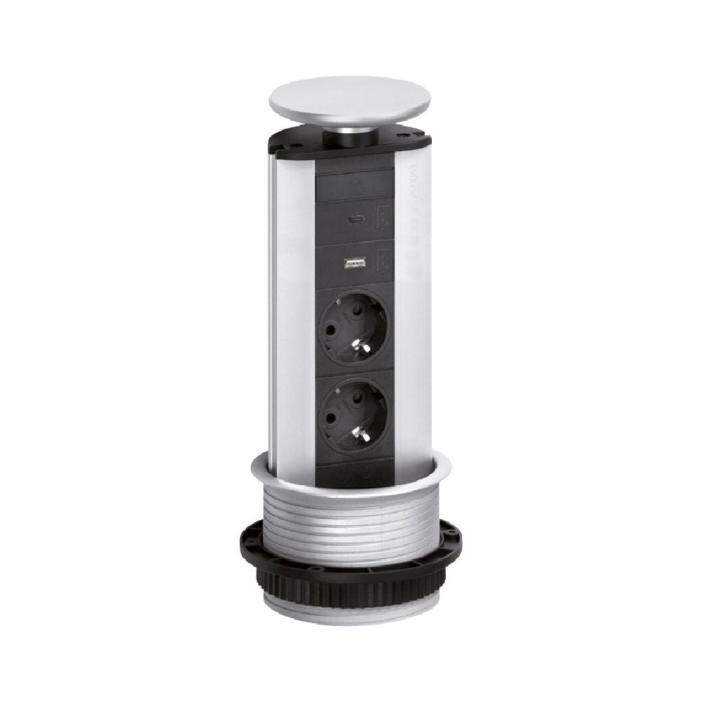 Powerport com carregador USB-A e USB-C Alumínio/Cinza