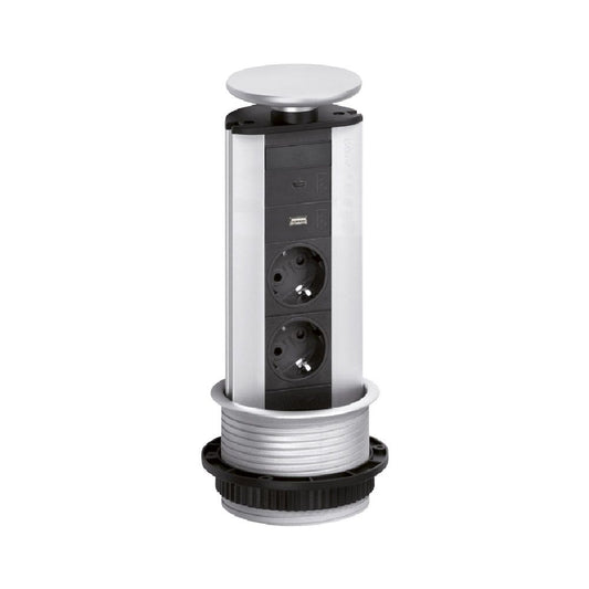 Powerport with USB-A and USB-C charger Alu/Grey