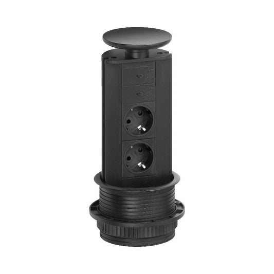 Powerport with 2 x USB-C charger black Black