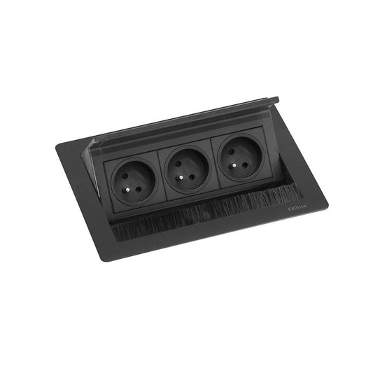 Fliptop Push Small 3ST uttag Svart