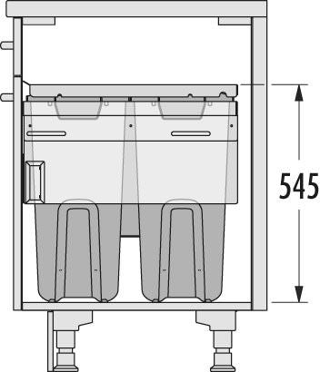 Hailo Laundry Carrier 600 - Tvättsystem för utdragbar tvätt Mörkgrått/Vitt