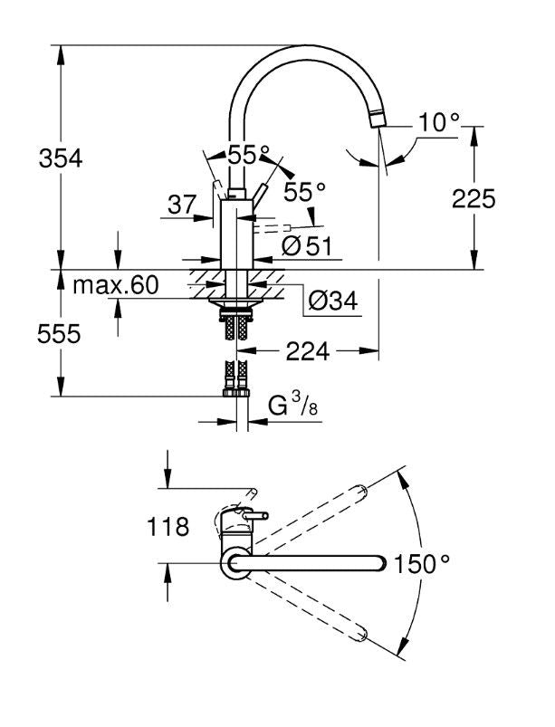 Grohe Concept 32661DC3 köksblandare Supersteel
