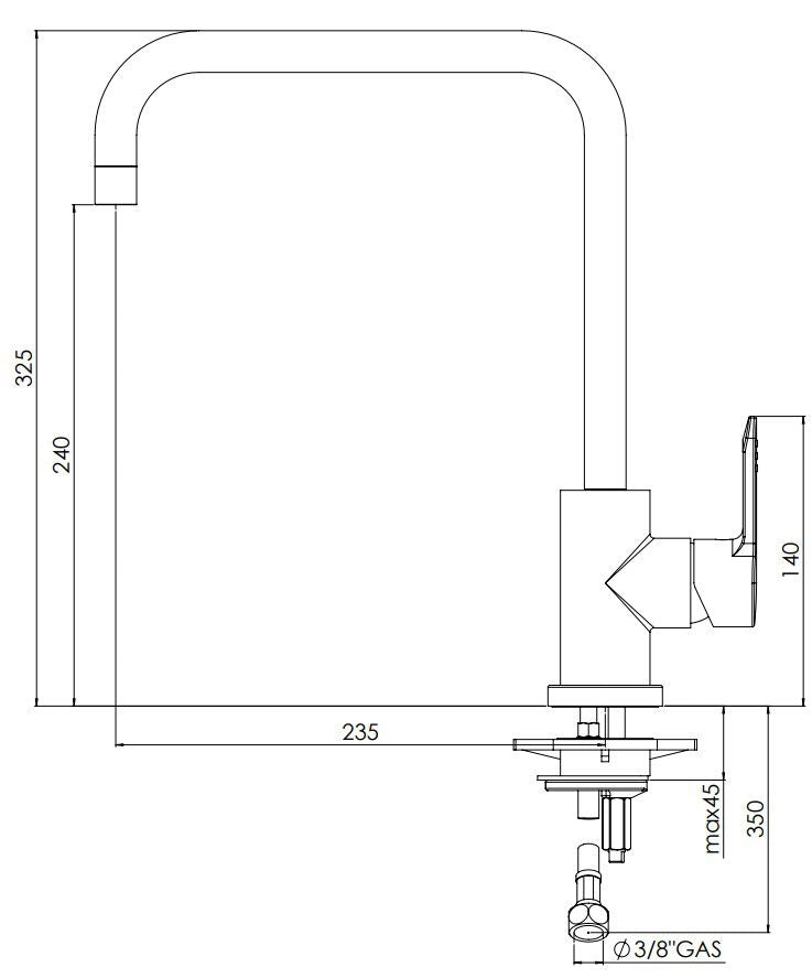 Black Line 734 keittiöhana musta