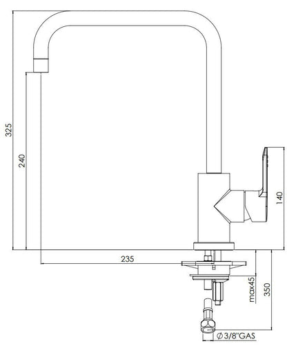 Black Line 734 keittiöhana musta