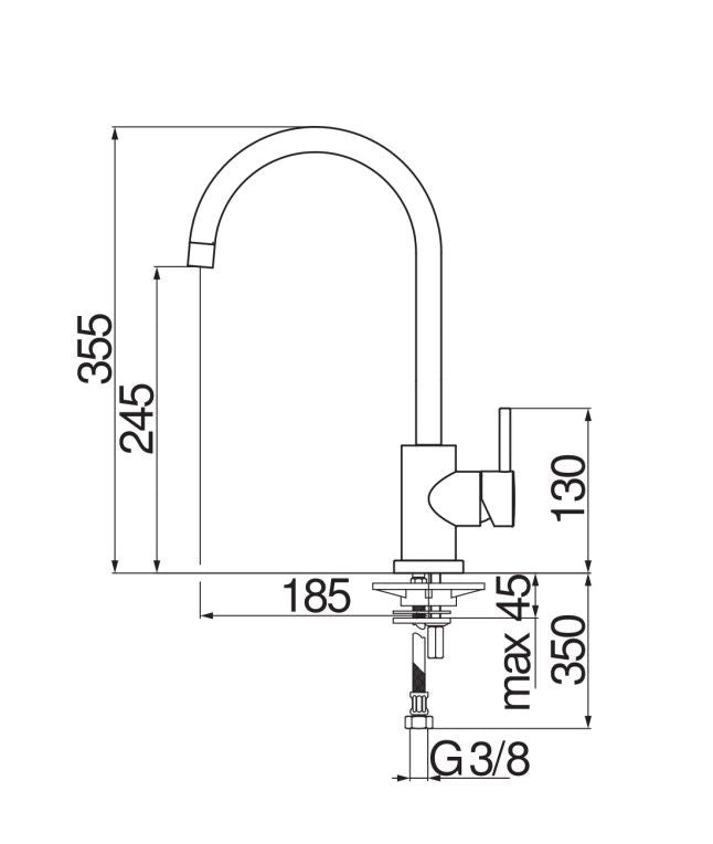 Alpha OZ 133 Kitchen Faucet Chrome