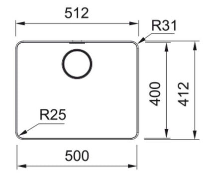 Franke MYX 21050 Spüle flächenbündig eingebaut