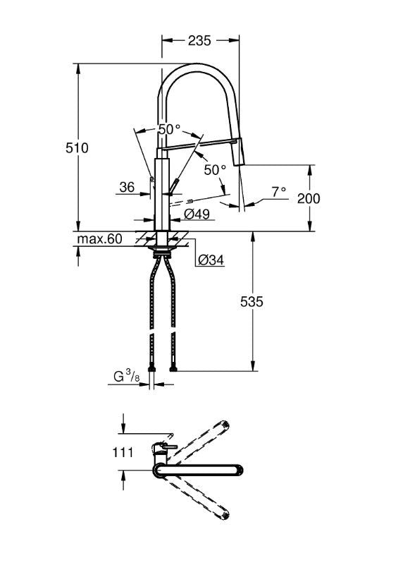 Grohe Concept 31491DCO Kraan Supersteel