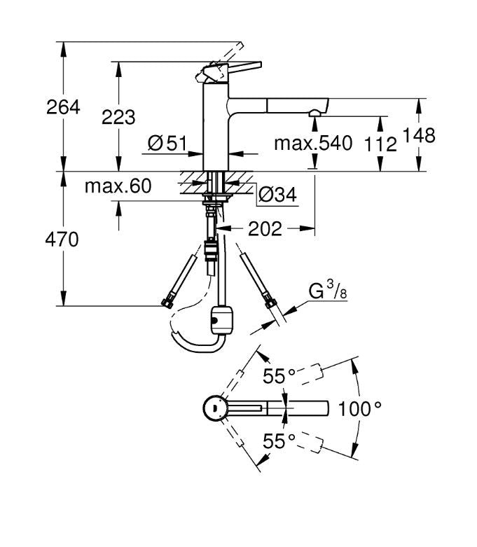 Grohe Concept 31129DC1 köksblandare Supersteel