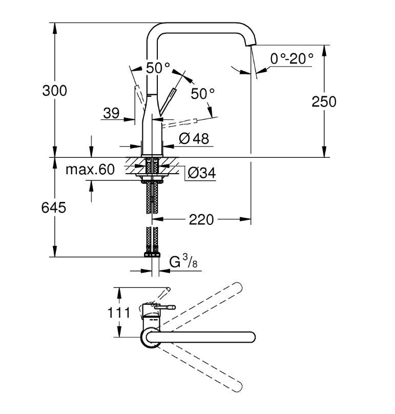 Grohe Essence 30269DCO Grifería de cocina Supersteel