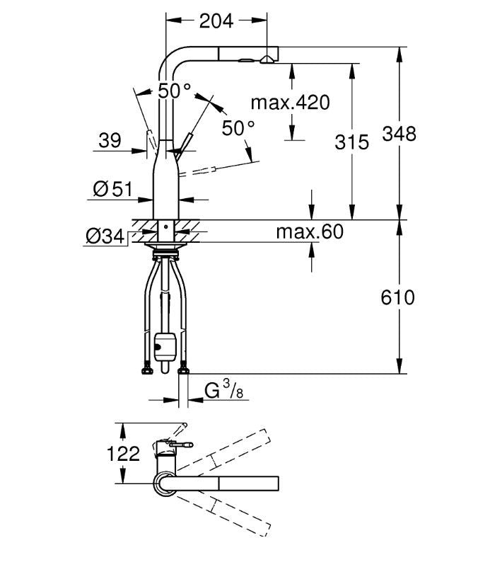Grohe Essence 30270DCO köksblandare Supersteel